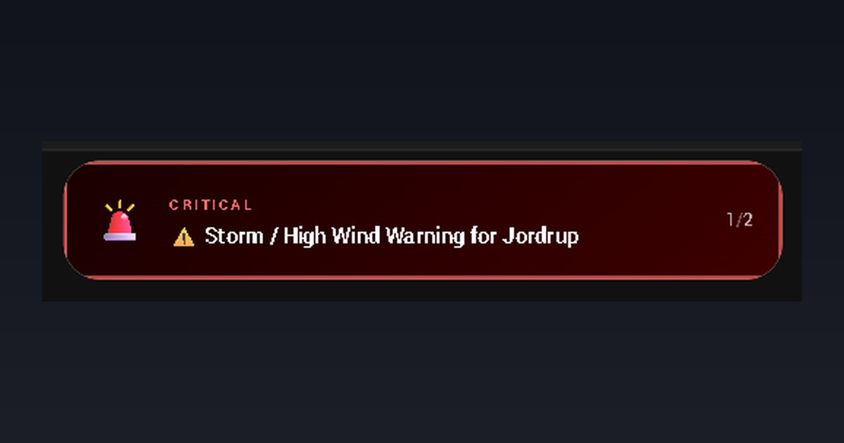 Four Independent DMI Weather Alerts in Home Assistant