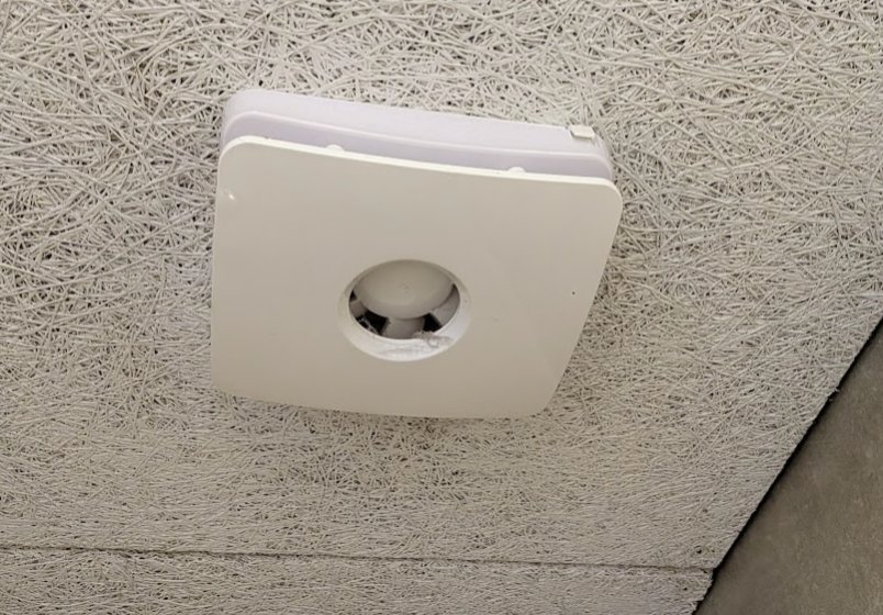 Fresh Intellivent Sky bathroom fan installed in a ceiling diffuser